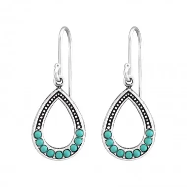 Pear - 925 Sterling Silver Earrings with Pearls SD36529