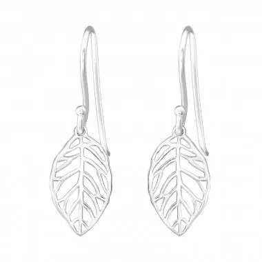 Leaf - 925 Sterling Silver Simple Earrings SD20113