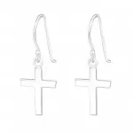 Cross - 925 Sterling Silver Simple Earrings SD2881