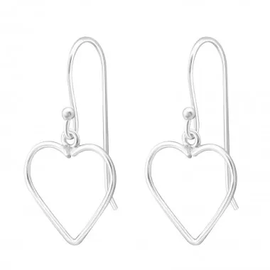 Heart - 925 Sterling Silver Simple Earrings SD36120