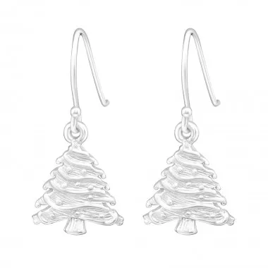 Xmas tree - 925 Sterling Silver Simple Earrings SD8287