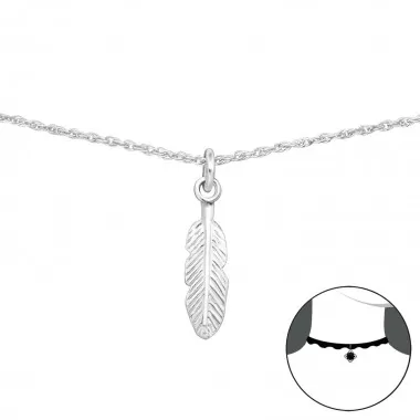 Feather - 925 Sterling Silver Chokers SD34694