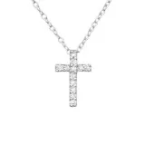 Crystal cross - 925 Sterling Silver Necklaces with Stones SD19473