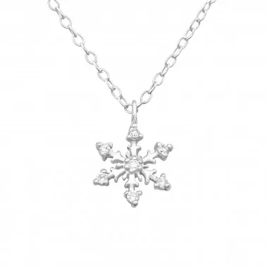 Snowflake - 925 Sterling Silver Necklaces with Stones SD19680