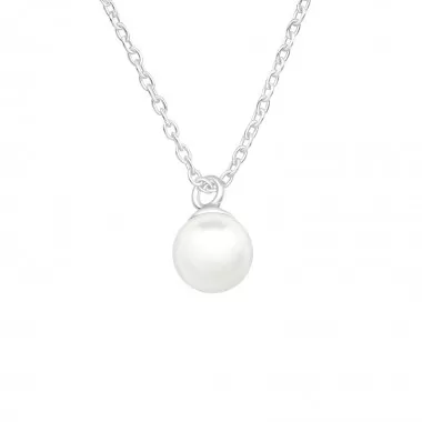 Pearl - 925 Sterling Silver Necklaces with Stones SD25055
