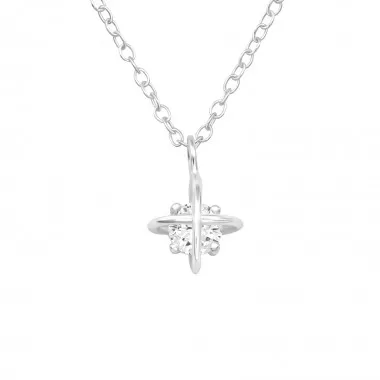 North Star - 925 Sterling Silver Necklaces with Stones SD40251