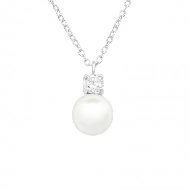 Round - 925 Sterling Silver Necklaces with Stones SD40445