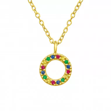 Round - 925 Sterling Silver Necklaces with Stones SD40897