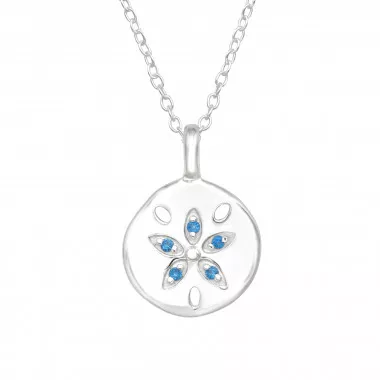 Flower - 925 Sterling Silver Necklaces with Stones SD43320