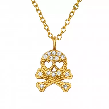 Skull - 925 Sterling Silver Necklaces with Stones SD44948