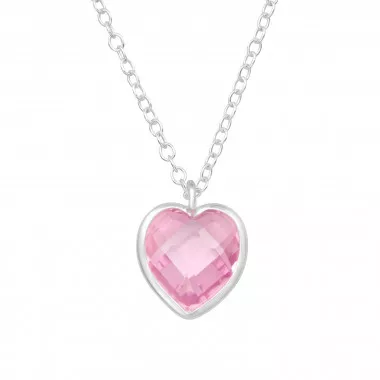 Heart - 925 Sterling Silver Necklaces with Stones SD46077