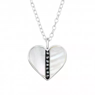 Heart - 925 Sterling Silver Necklaces with Stones SD47692
