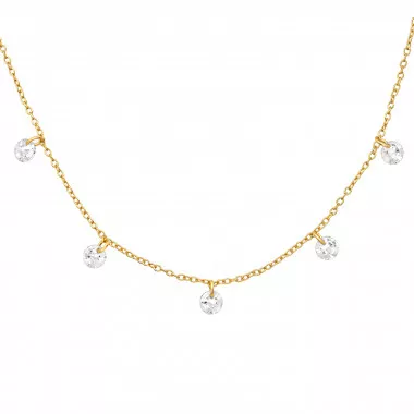 Round 4mm X5 - 925 Sterling Silver Necklaces with Stones SD47997