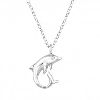 Dolphin - 925 Sterling Silver Necklaces with Stones SD48330
