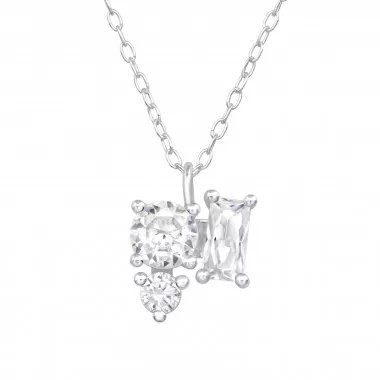 Geometrical - 925 Sterling Silver Necklaces with Stones SD48783