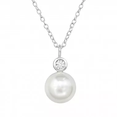 Round - 925 Sterling Silver Necklaces with Stones SD49185