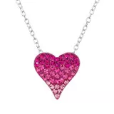 Pink Heart - 925 Sterling Silver Necklaces with Stones SD49675