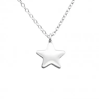 Star - 925 Sterling Silver Silver Necklaces SD21821