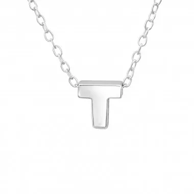 "T" - 925 Sterling Silver Silver Necklaces SD24308