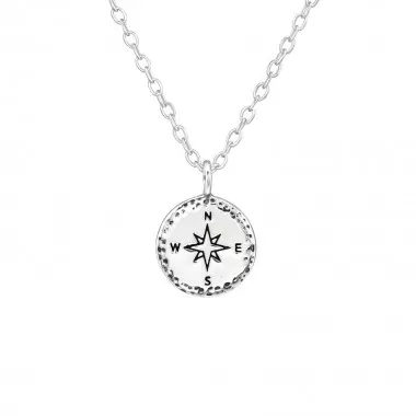 Compass - 925 Sterling Silver Silver Necklaces SD36722