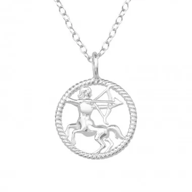 Sagittarius Zodiac Sign - 925 Sterling Silver Silver Necklaces SD38788