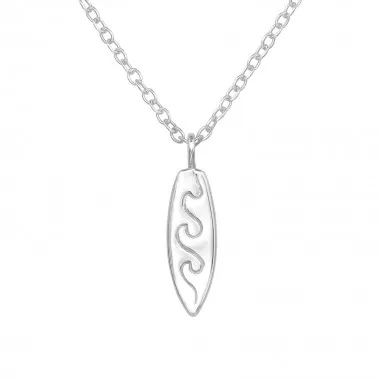 Surfboard - 925 Sterling Silver Silver Necklaces SD39710