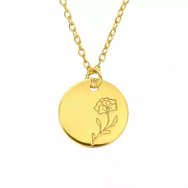 Carnation - 925 Sterling Silver Silver Necklaces SD40707