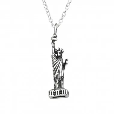 Statue Of Liberty - 925 Sterling Silver Silver Necklaces SD43355