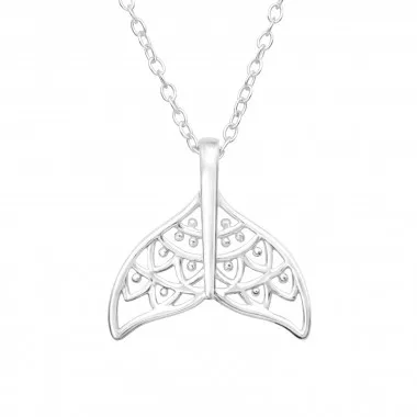 Whale's Tail - 925 Sterling Silver Silver Necklaces SD43502