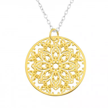 Laser Cut Arabesque - 925 Sterling Silver Silver Necklaces SD43749