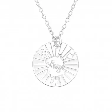 Pisces Zodiac Sign - 925 Sterling Silver Silver Necklaces SD43933