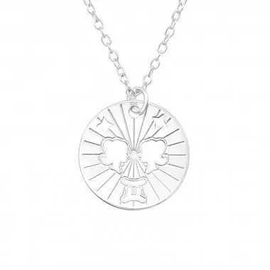 Gemini Zodiac Sign - 925 Sterling Silver Silver Necklaces SD43936