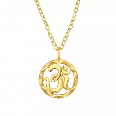 Om Symbol - 925 Sterling Silver Silver Necklaces SD46279