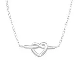 Heart Knot - 925 Sterling Silver Silver Necklaces SD48260