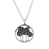 Trees In Circle - 925 Sterling Silver Silver Necklaces SD49484