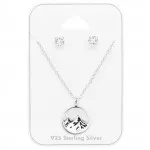 Mountain - 925 Sterling Silver Necklace & Stud Sets SD45141
