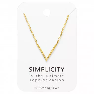 Chevron - 925 Sterling Silver Necklace & Stud Sets SD45502