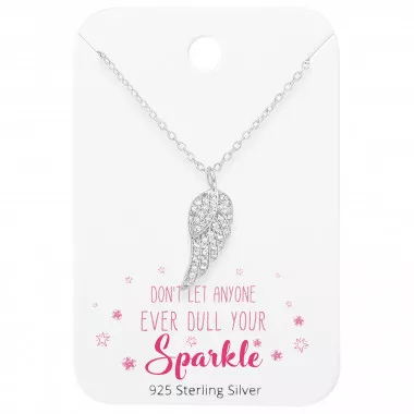 Wing - 925 Sterling Silver Necklace & Stud Sets SD48567