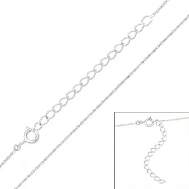 45cm Square Link - 925 Sterling Silver Chain Alone SD48110