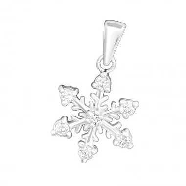 Snowflake - 925 Sterling Silver Pendants with CZ SD14629