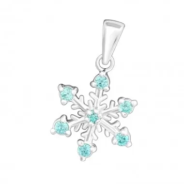 Snow flake - 925 Sterling Silver Pendants with CZ SD15833