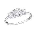 Round - 925 Sterling Silver Rings with CZ SD15441