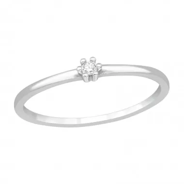 Round - 925 Sterling Silver Rings with CZ SD40259
