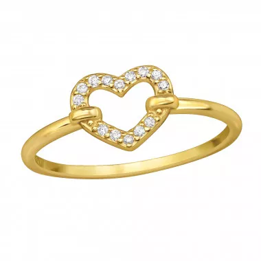 Open Heart - 925 Sterling Silver Rings with CZ SD49475