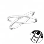 Crossed - 925 Sterling Silver Midi Rings SD19927