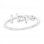 Hope lettering - 925 Sterling Silver Simple Rings SD15714