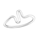 Wave - 925 Sterling Silver Simple Rings SD19428