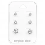 3Mm, 4Mm And 6Mm - 316L Surgical Grade Stainless Steel Steel Jewelry Sets SD28498