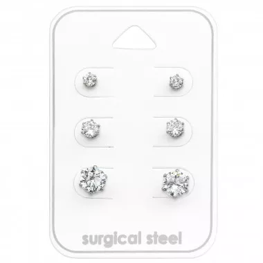 3Mm, 4Mm And 6Mm - 316L Surgical Grade Stainless Steel Steel Jewelry Sets SD28498