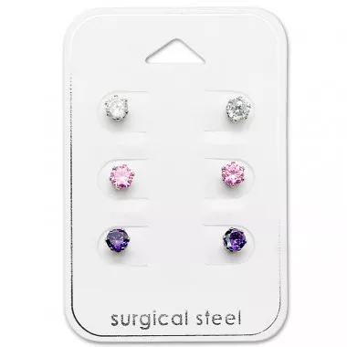 Round - 316L Surgical Grade Stainless Steel Steel Jewelry Sets SD29036